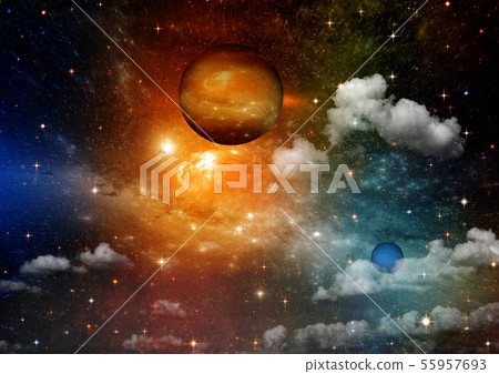 galaxy in a free space. 3D rendering 55957693