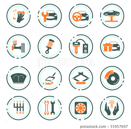 Car shop icons set Car shop icons set 55957697