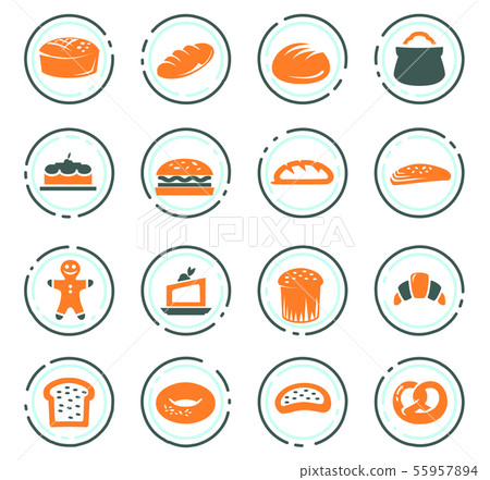 Bakery products icons set Bakery products icons set 55957894