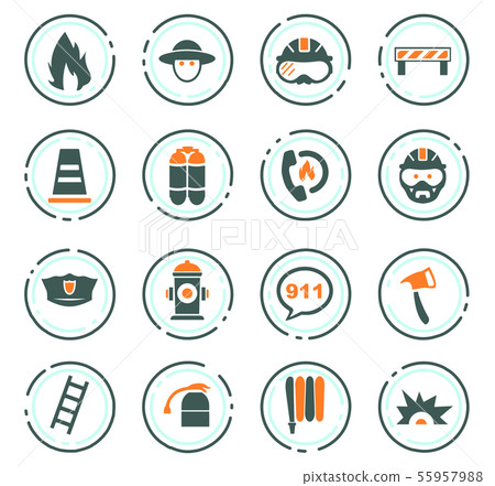 Fire brigade icons set Fire brigade icons set 55957988