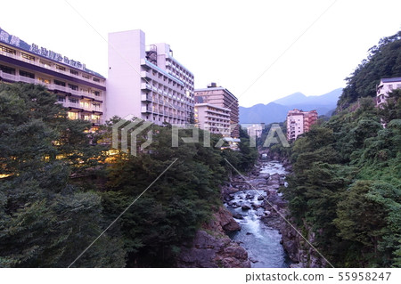 Kinugawa Onsen evening view 55958247