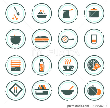 Food and kitchen icons set Food and kitchen icons set 55958295