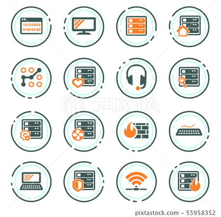 Internet, server, network icons set - Stock Illustration [55958352] - PIXTA