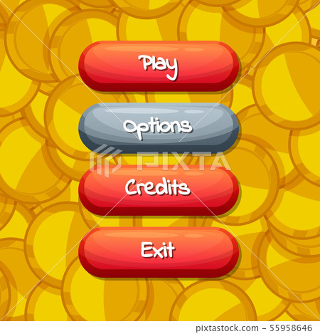 Vector cartoon style enabled and disabled buttons for game design 55958646