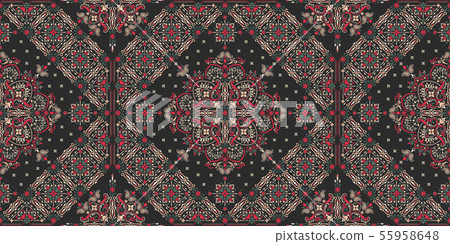 Seamless pattern based on ornament paisley Bandana Print. Vector ornament paisley Bandana Print 55958648