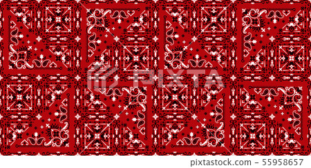 Seamless pattern based on ornament paisley Bandana Print. Vector ornament paisley Bandana Print 55958657