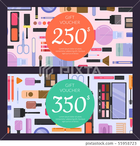 Vector gift card vouchers for beauty products Vector gift card vouchers for beauty products 55958723