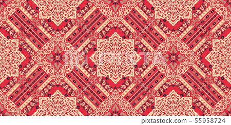 Seamless pattern based on ornament paisley Bandana Print. Vector ornament paisley Bandana Print Seamless pattern based on ornament paisley Bandana Print. Vector ornament paisley Bandana Print 55958724