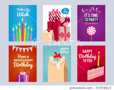 Invitation cards for kids birthday party. Vector design template with place for your text Invitation cards for kids birthday party. Vector design template with place for your text 55959023