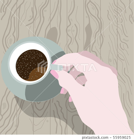 Female hand holding cup of espresso. Female hand holding cup of espresso. 55959025