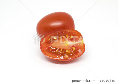 Red tomato isolated on white background, close-up Red tomato isolated on white background, close-up 55959140