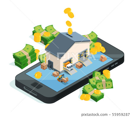 Good idea and money in hands. Vector illustration of business concept 55959287