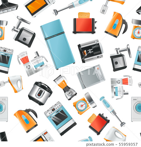 Vector seamless pattern with Household appliances 55959357