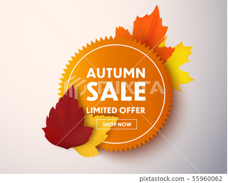 Autumn sale price tag isolated. 55960062