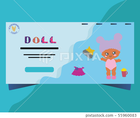 Baby doll party invitation template  55960083