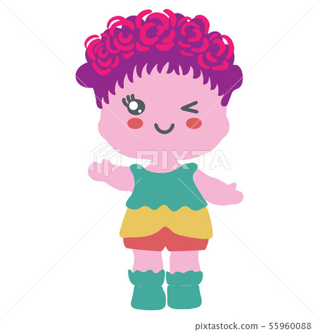 Baby doll party invitation template  55960088