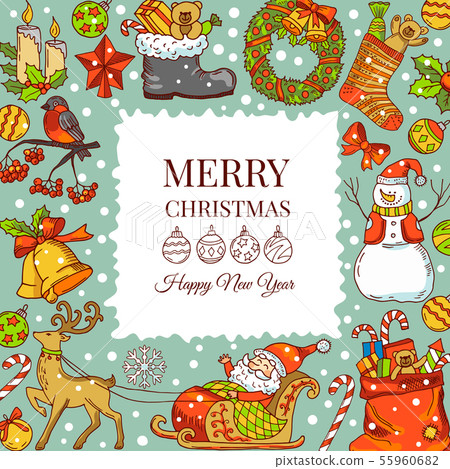 Christmas background pictures. Vector illustrations for holiday. Frame with place for your text 55960682