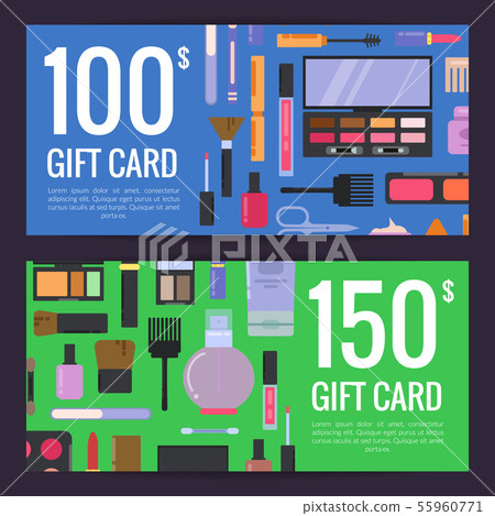 Vector gift card vouchers for beauty products Vector gift card vouchers for beauty products 55960771