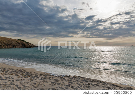 Capo di Feno stormy beach near Ajaccio, France. 55960800