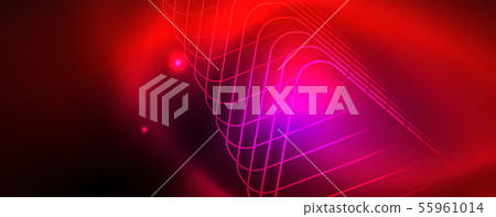 Shiny glowing design background, neon style lines, technology concept, vector 55961014