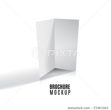 Magazine, booklet, postcard, flyer, business 3d card or brochure mockup template isolated on white. 55961063