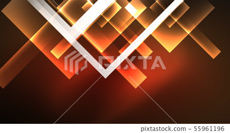 Shiny neon design square shape abstract background. Retro vector abstract design banner template 55961196