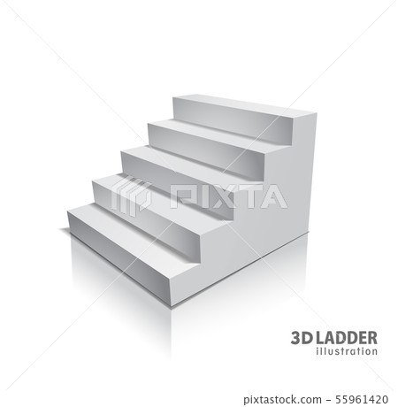 Design elements White stairs realistic illustration design with shadow on transparent background. 3D Design elements White stairs realistic illustration design with shadow on transparent background. 3D 55961420