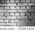 Black and white ruined brick wall photo background 55961426