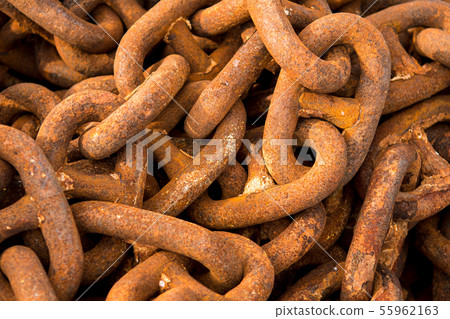 Detail Of Massive Rusty Chain In A Harbor Detail Of Massive Rusty Chain In A Harbor 55962163