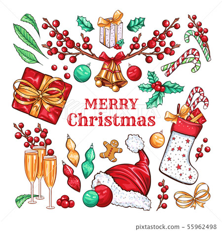 New Year party vector decorations set New Year party vector decorations set 55962498