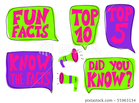 Quotes about facts set. Vector stylized text. Quotes about facts set. Vector stylized text. 55963134