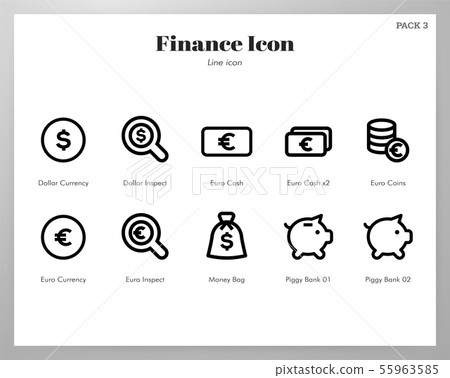 Finance icons Line pack Finance icons Line pack 55963585