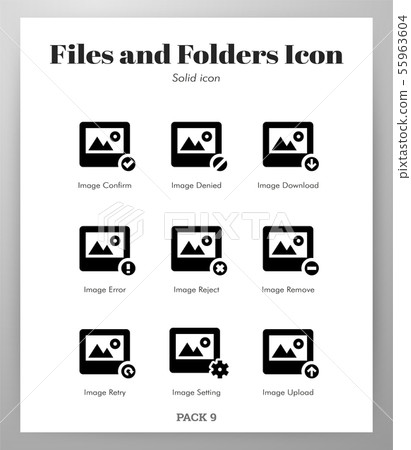 Files and folders icons Solid pack 55963604