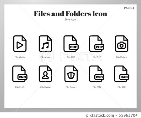 Files and folders icons Line pack Files and folders icons Line pack 55963704