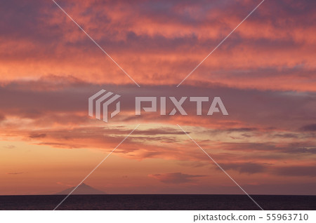 Sunset and Rishiri Island (Hokkaido) 55963710