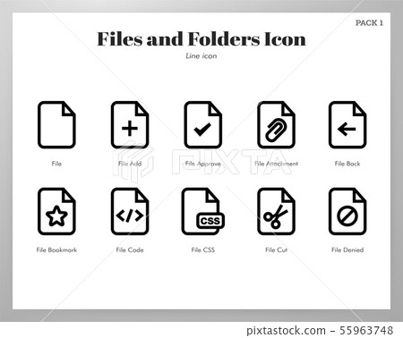 Files and folders icons Line pack Files and folders icons Line pack 55963748