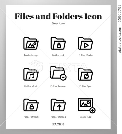 Files and folders icons Line pack Files and folders icons Line pack 55963792