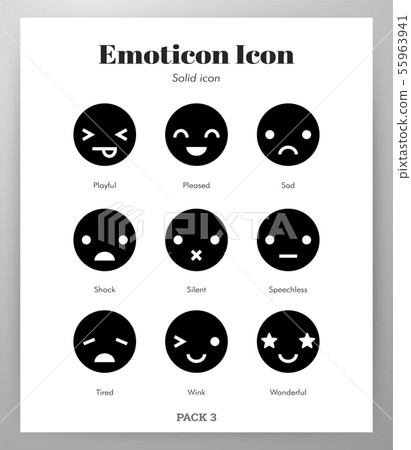 Emoticon icons Solid pack Emoticon icons Solid pack 55963941
