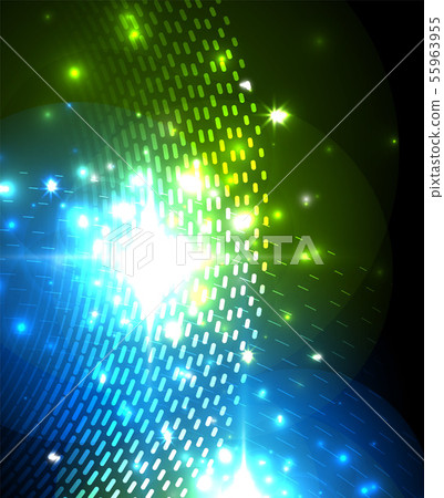 Abstract blue neon star background for celebration design. Luxury festive background. 55963955