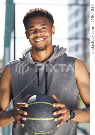 African Basketball Player Smiling African Basketball Player Smiling 55964089