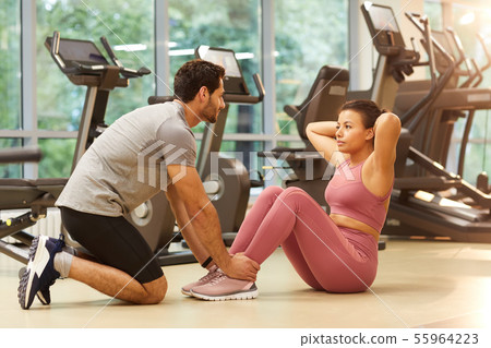 Couple Working Out Together Couple Working Out Together 55964223