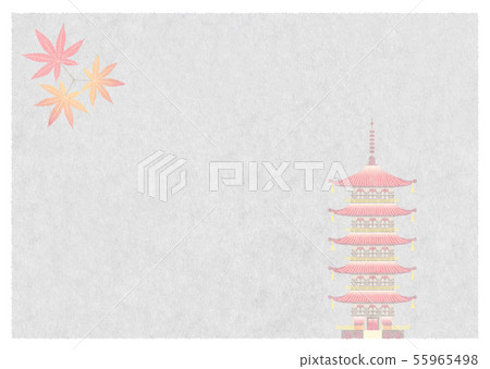 Japanese paper and autumn background illustration 55965498