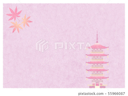 日本紙和秋天背景例證 55966087