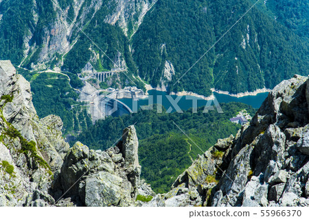 View of Kurobe Dam from the summit of Tateyama View of Kurobe Dam from the summit of Tateyama 55966370