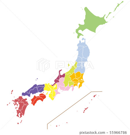 Japan Map By Color Prefecture Stock Illustration Japan Map By Color Prefecture Stock Illustration