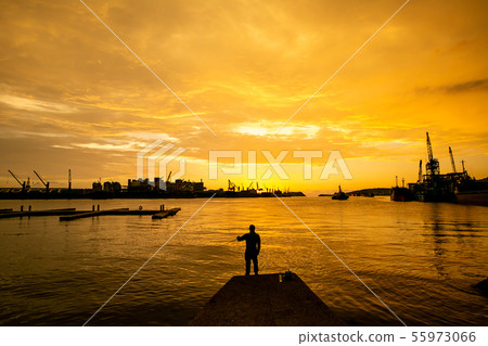 Taiwan's Kaohsiung Shin Kong Pier at dusk Asia, Taiwan, Kaohsiung Port City Dusk Taiwan's Kaohsiung Shin Kong Pier at dusk Asia, Taiwan, Kaohsiung Port City Dusk 55973066