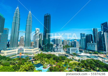 Beautiful architecture building exterior in Kuala Lumpur city in Malaysia Beautiful architecture building exterior in Kuala Lumpur city in Malaysia 55974286