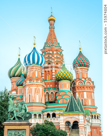 Saint Basil cathedral in Moscow, Russia 55974804