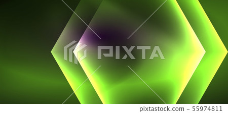 Shiny hexagon neon template. Futuristic digital technology concept. Vector abstract graphic design. Shiny hexagon neon template. Futuristic digital technology concept. Vector abstract graphic design. 55974811