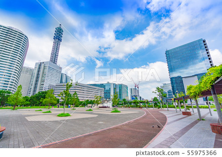 Scenery of buildings and apartments around Yokohama Station Scenery of buildings and apartments around Yokohama Station 55975366